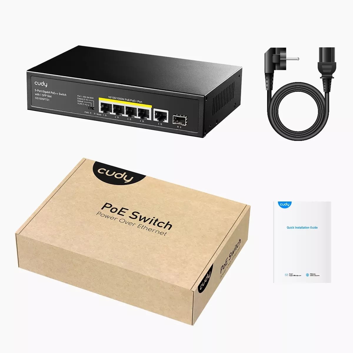 CUDY PoE Switch(5 port) 